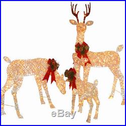 Lighted Decorated Deer Family Display Scene Christmas Outdoor Pre Lit Yard Decor
