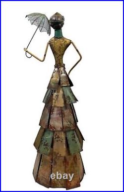 Lady Statue Indoor Outdoor Lawn Yard Garden Decor Metal Art Sculpture 27.5 Tall