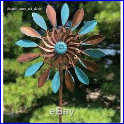 Large 2 ft Kinetic Wind Sculpture Windmill Dual Spinner Rustic Garden Yard Decor