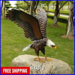 Large American Bald Eagle Statue Garden Sculpture Metal Bird Yard Lawn Art Decor