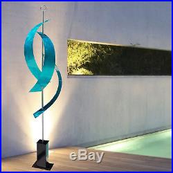 Large Aqua Blue Indoor Outdoor Modern Metal Sculpture Yard Art by Jon Allen
