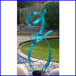 Large Aqua Blue Metal Modern Abstract Indoor/Outdoor Yard Sculpture by Jon Allen