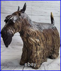 Large Bronze Scottish Terrier Statue Art Decor Garden Yard Sculpture Figure