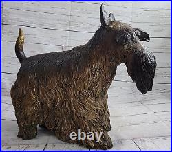 Large Bronze Scottish Terrier Statue Art Decor Garden Yard Sculpture Figure