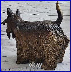 Large Bronze Scottish Terrier Statue Art Decor Garden Yard Sculpture Figure