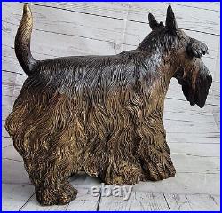 Large Bronze Scottish Terrier Statue Art Decor Garden Yard Sculpture Figure