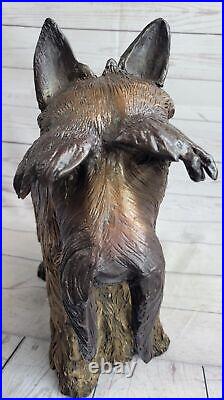 Large Bronze Scottish Terrier Statue Art Decor Garden Yard Sculpture Figure