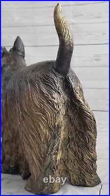 Large Bronze Scottish Terrier Statue Art Decor Garden Yard Sculpture Figure