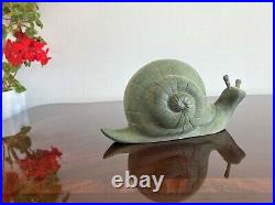 Large Bronze Snail Sculpture Garden Statue Yard Ornament Decor Figurine 7.5