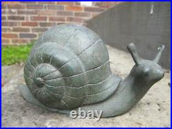 Large Bronze Snail Sculpture Garden Statue Yard Ornament Decor Figurine 7.5