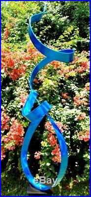 Large Electric Blue Metal Sculpture Modern Blue Garden Yard Art Decor Jon Allen