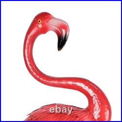 Large Flamingo Decor Garden Statues, Set of 3 Metal Bird Sculpture Yard Art L