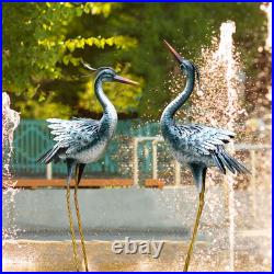 Large Garden Crane Statues Outdoor Sculptures, Metal Yard Art Heron Decor Standi