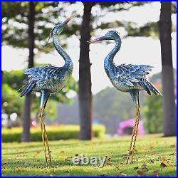 Large Garden Crane Statues Outdoor Sculptures Metal Yard Art Outdoor Decor home