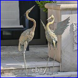 Large Garden Sculpture Metal Statue Garden Outdoor Lawn Bird Yard Art Decor