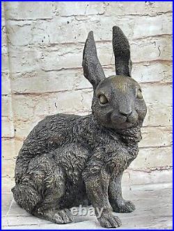 Large Garden Yard Rabbit Hare Bunny Bronze Metal Figural Animal Sculpture Decore