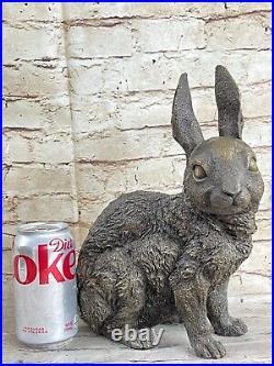 Large Garden Yard Rabbit Hare Bunny Bronze Metal Figural Animal Sculpture Decore