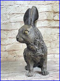 Large Garden Yard Rabbit Hare Bunny Bronze Metal Figural Animal Sculpture Decore