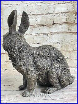 Large Garden Yard Rabbit Hare Bunny Bronze Metal Figural Animal Sculpture Decore