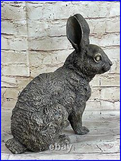 Large Garden Yard Rabbit Hare Bunny Bronze Metal Figural Animal Sculpture Decore