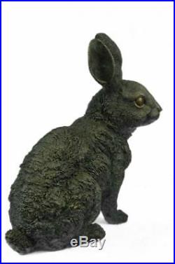 Large Garden Yard Rabbit Hare Bunny Bronze Metal Figural Animal Sculpture Decore