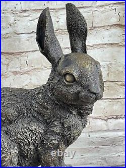 Large Garden Yard Rabbit Hare Bunny Bronze Metal Figural Animal Sculpture Decore