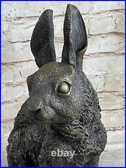 Large Garden Yard Rabbit Hare Bunny Bronze Metal Figural Animal Sculpture Decore