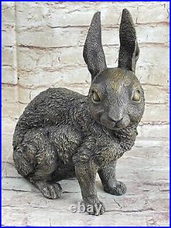 Large Garden Yard Rabbit Hare Bunny Bronze Metal Figural Animal Sculpture Decore