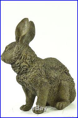 Large Garden Yard Rabbit Hare Bunny Bronze Metal Figural Sculpture Hand Made