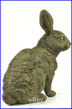 Large Garden Yard Rabbit Hare Bunny Bronze Metal Figural Sculpture Hand Made