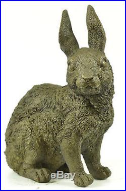 Large Garden Yard Rabbit Hare Bunny Bronze Metal Figural Sculpture Hand Made