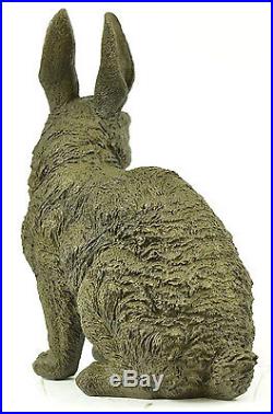 Large Garden Yard Rabbit Hare Bunny Bronze Metal Figural Sculpture Hand Made