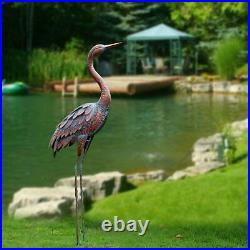 Large Metal Crane Bird Garden Decor Sculpture Yard Lawn Pond Patio Art Statue