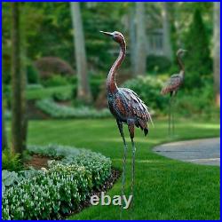 Large Metal Crane Bird Garden Decor Sculpture Yard Lawn Pond Patio Art Statue