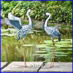 Large Metal Cranes Sculptures Garden Statues