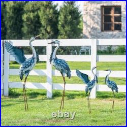 Large Metal Cranes Sculptures Garden Statues