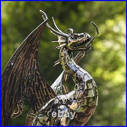 Large Metal Dragon Sculpture Outdoor Garden Yard Lawn Decor Patio Pathway Statue