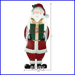 Large Metal Santa Clause Stake Outdoor Christmas Decoration Yard Decor Sculpture