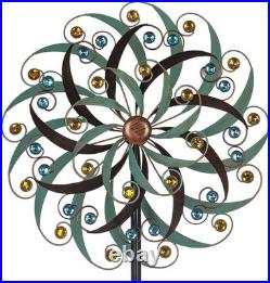 Large Metal Wind Spinner 20x80 Outdoor Yard Art Garden Sculpture Kinetic Decor