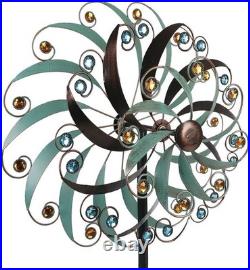 Large Metal Wind Spinner 20x80 Outdoor Yard Art Garden Sculpture Kinetic Decor
