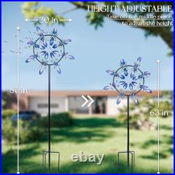 Large Metal Wind Spinner 87 Inch for Garden Yard Decor Outdoor Kinetic Sculpture