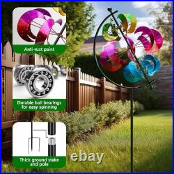 Large Metal Wind Spinner for Garden and Yard 63 Inch Kinetic Outdoor Sculpture