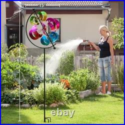 Large Metal Wind Spinner for Garden and Yard 63 Inch Kinetic Outdoor Sculpture