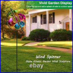 Large Metal Wind Spinner for Garden and Yard 63 Inch Kinetic Outdoor Sculpture