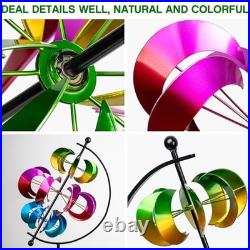 Large Metal Wind Spinner for Garden and Yard 63 Inch Kinetic Outdoor Sculpture