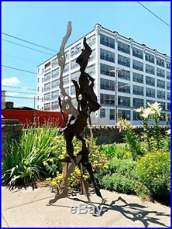 Large Outdoor Metal Garden Yard Sculpture Abstract Modern Rusty Industrial New