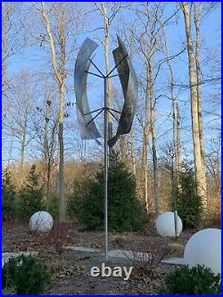 Large Outdoor Metal Wind Turbine Yard Garden Sculpture Abstract Modern Steel Art