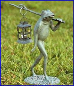 Large Outdoor Walking Frog Lantern Metal Sculpture Yard Patio Artistic Home Deco