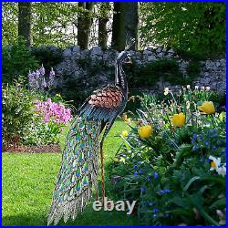 Large Peacock Metal Statue Outdoor Indoor Yard Art Lawn Statues Sculpture Decor