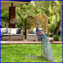 Large Peacock Metal Statue Outdoor Indoor Yard Art Lawn Statues Sculpture Decor